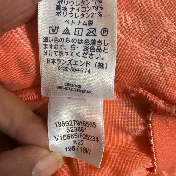 LANDS END Women's Size 18W SWIMSUIT One Piece Bathing Suit CORAL Blue FLORAL Bra - Picture 3 of 5